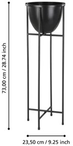 Eglo 428035 - Kovový kvetináč SHIKABE 73x23,5 cm čierna