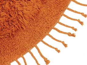 Okrúhly bavlnený koberec ⌀ 140 cm oranžový BITLIS Beliani