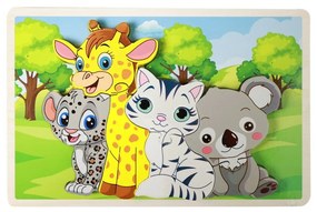 Rappa Drevené puzzle zvieratká, 8 dielikov