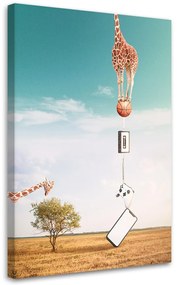 Gario Obraz na plátne Žirafa, lopta a elektronika - Bryantama Art Rozmery: 40 x 60 cm