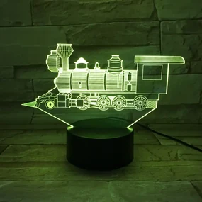 3Dmix 3DL-DRGB001 – 3D LED nočná lampa - Vlak - Lokomotíva (Dual RGB)