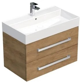 Kúpeľňová skrinka s umývadlom SAT Cube Way 80x47,5x46 cm dub Hickory CUBE46802DHSAT, 1 ks