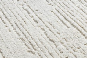 Koberec SEVILLA AC53B pruhy biely - strapce, Berber, Maroko, Shaggy Veľkosť: 80x150 cm