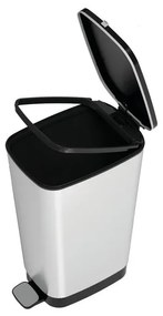 Pedálový plastový odpadkový kôš v striebornej farbe 45 l Chic Bin – KIS