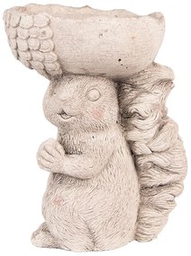 Béžová antik dekorácia veverička so žaluďom ako miska - 20*12*24 cm