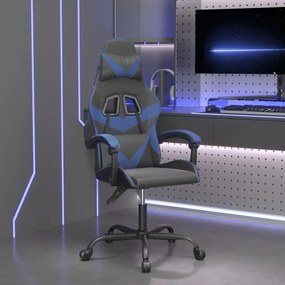 Otočná herná stolička čierna a modrá umelá koža 349543
