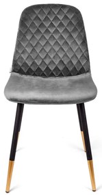 Stolička NOIR zamatová sivá SS22 933473