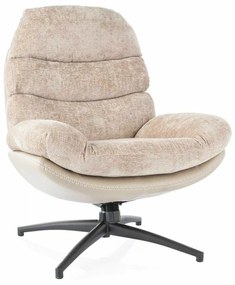 Otočné designové lounge křeslo GISELLE starorůžové/béžové