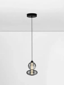 LED stmievateľný čierno-šedý moderný luster Bally