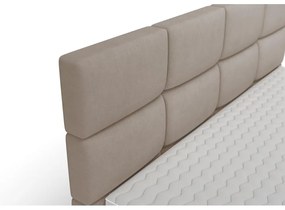 Manželská kontinentálna posteľ 140 cm Riviera 140 (s roštom a matracom) (s úl. priestorom) (béžová stredná + čierna). Vlastná spoľahlivá doprava až k Vám domov. 1099651