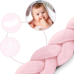 Ochranný vrkoč do postieľky Ricokids 3m - ružový 722113