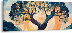 Obraz – Mozaika – slnko a strom II. (120x50 cm)