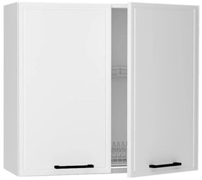 Kuchynské skrinka Emily W80su Alu biely hrášok mat