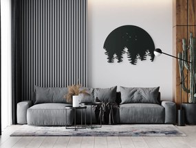 drevko Nálepka na stenu Les a obloha Rozmer obrazu: 34 x 44,5 cm, Farba dekorácie: Čierna