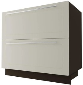 Kuchynská skrinka D2E/90/1E Quantum vanilla mat/lava