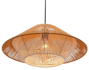 Závesný luster na lanku AFRICA 1xE27/40W/230V, priemer 50 cm, hnedá/krémová