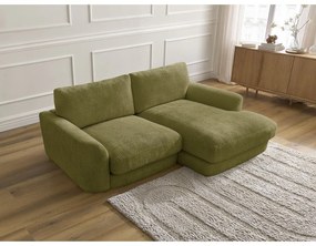 Khaki ženilková rohová pohovka (pravý roh/s leňoškou) Leonore – Bobochic Paris