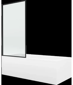 Mexen Cubik obdĺžniková vaňa 160 x 70 cm s obkladom a 1-krídlovou sprchovou zástenou 70 cm, čierny vzor - 550316070X9307017070