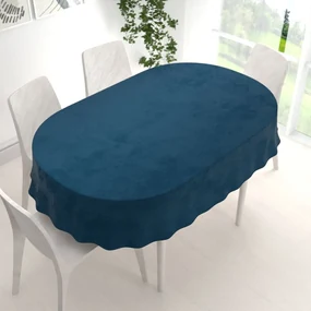 Biante Zamatový oválny obrus Velvet Prémium SVP-028 Petrolejovo modrý 100x160 cm