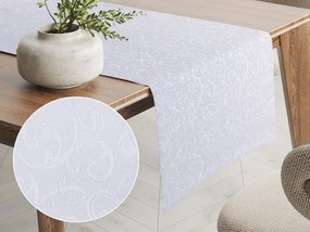 Biante Teflónový behúň na stôl TF-078 Ornamenty - studená biela 20x140 cm