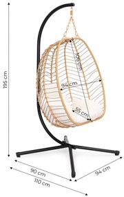 MultiGarden Závesné záhradné hojdacie kreslo Cocoon do 120 kg + vankúše MultiGarden