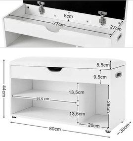 Bestent Botník s lavicou na sedenie Craft/ Grey 100x50x37cm