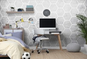Samolepiaca tapeta šedý hexagón vzor