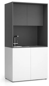 Kuchynka NIKA s drezom a batériou 1000 x 600 x 2000 mm, grafitová, ľavé