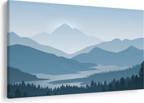 Obraz - Hory pohľadom grafika (90x60 cm)