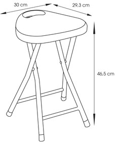 Aqualine, Kúpeľňová stolička 30x46,5x29,3 cm, biela, CO75