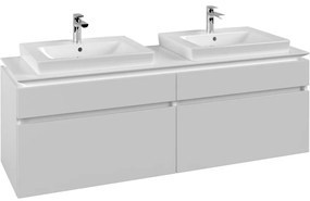 VILLEROY &amp; BOCH Legato závesná skrinka pod dve umývadlá, 4 zásuvky, 1600 x 500 x 550 mm, White Matt, B69300MS