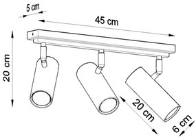 Bodové svietidlo DIREZIONE 3 3xGU10/40W/230V