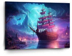 Sablio Obraz Magická plachetnica pod mesiacom - 90x60 cm