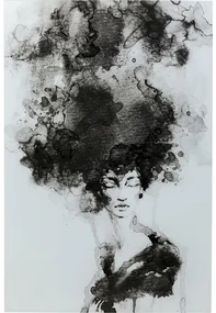 Smokey Hair sklenený obraz čierna/biela 100x150 cm