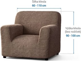 Bielastické poťahy COSTINA oriešková kreslo (š. 60 - 110 cm)