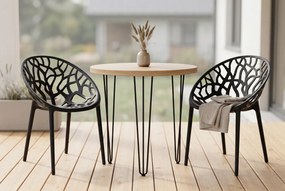 Vintino LIVORNO okrúhly rozkladací jedálenský stôl 80 cm dub artisan/čierna