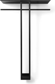 Čierny oceľový nástenný vešiak s poličkou 100 cm Luno Large – Spinder Design