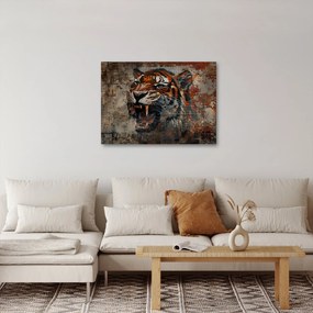 Obraz - Tiger z tehál (70x50 cm)