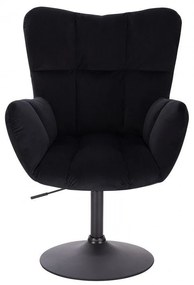 LuxuryForm DESIGN Kreslo AURORA VELUR na čiernom tanieri - čierne