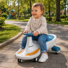 KIK Gravitačné vozidlo Swing Fix S4 s LED kolesami a hudbou, 76 cm, modro-biela