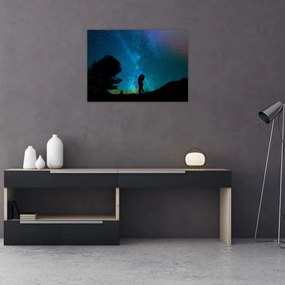 Sklenený obraz - Stretnutie pod hviezdami (70x50 cm)