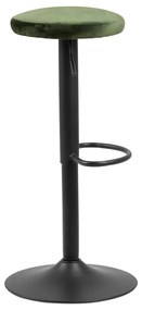 Zelená čalúnená barová stolička s nastaviteľnou výškou (výška sedadla 62 cm) Finch – Actona