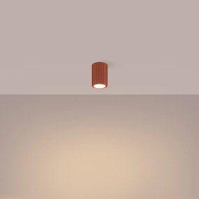 Stropné svietidlo Karbon, 1x okrovo červené kovové tienidlo, (10 cm)