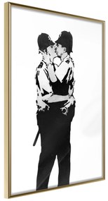 Artgeist Plagát - Kissing Coppers [Poster] Veľkosť: 20x30, Verzia: Zlatý rám