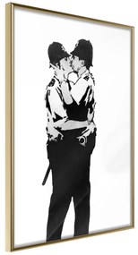 Artgeist Plagát - Kissing Coppers [Poster] Veľkosť: 40x60, Verzia: Zlatý rám