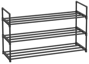 Kovový botník SHOEN 92x30x54 cm čierny