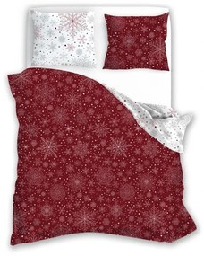 Francúzske bavlnené DELUXE obliečky SNOWFLAKE 200x220cm so zipsom
