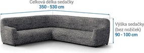 Bielastické poťahy VITTORIA šedá rohová sedačka (š. 350 - 530 cm)