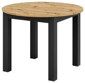 Rozkladací jedálenský stôl WILY dub artisan/čierna