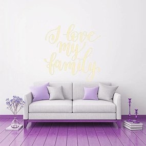 Veselá Stena Samolepka I love my family Farba: béžová, Veľkosť: 100 x 103 cm